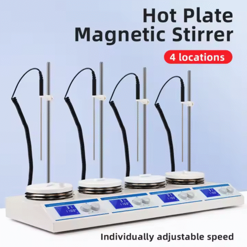 Four-position heating magnetic stirrer with digital display+LA014 - Image 4