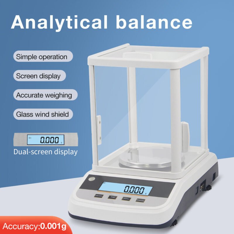 100g/200g/300g/500g 1mg dual screen display laboratory balance scale+BS007/BS008/BS009/BS010 - Image 5