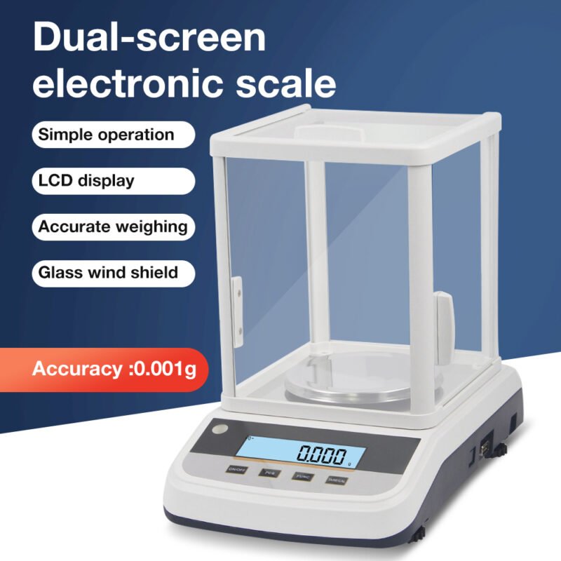100g/200g/300g/500g 1mg dual screen display laboratory balance scale+BS007/BS008/BS009/BS010 - Image 8