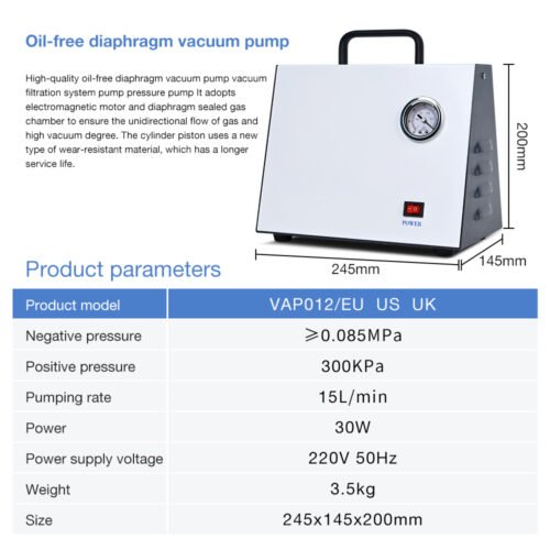 Oil-free diaphragm vacuum pressure pump+VAP012 - Image 8