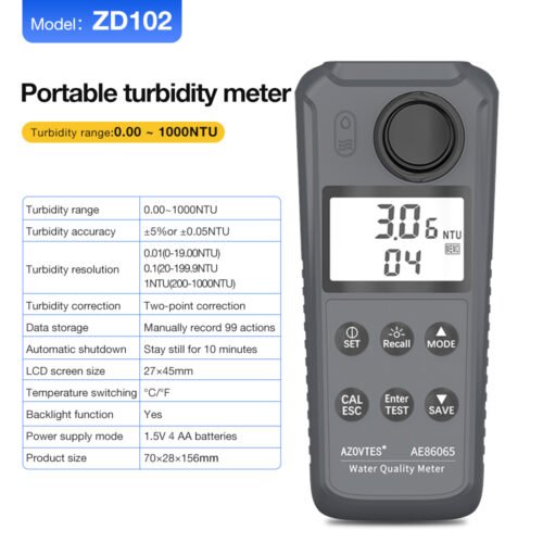 Water Quality Detector/Portable Turbidity Meter+PH860/ZD102 - Image 8